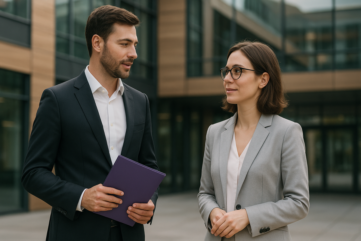 zakelijke bespreking buiten kantoorpand